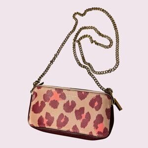 Kate Spade Pink/Red Leopard Print Crossbody Bag